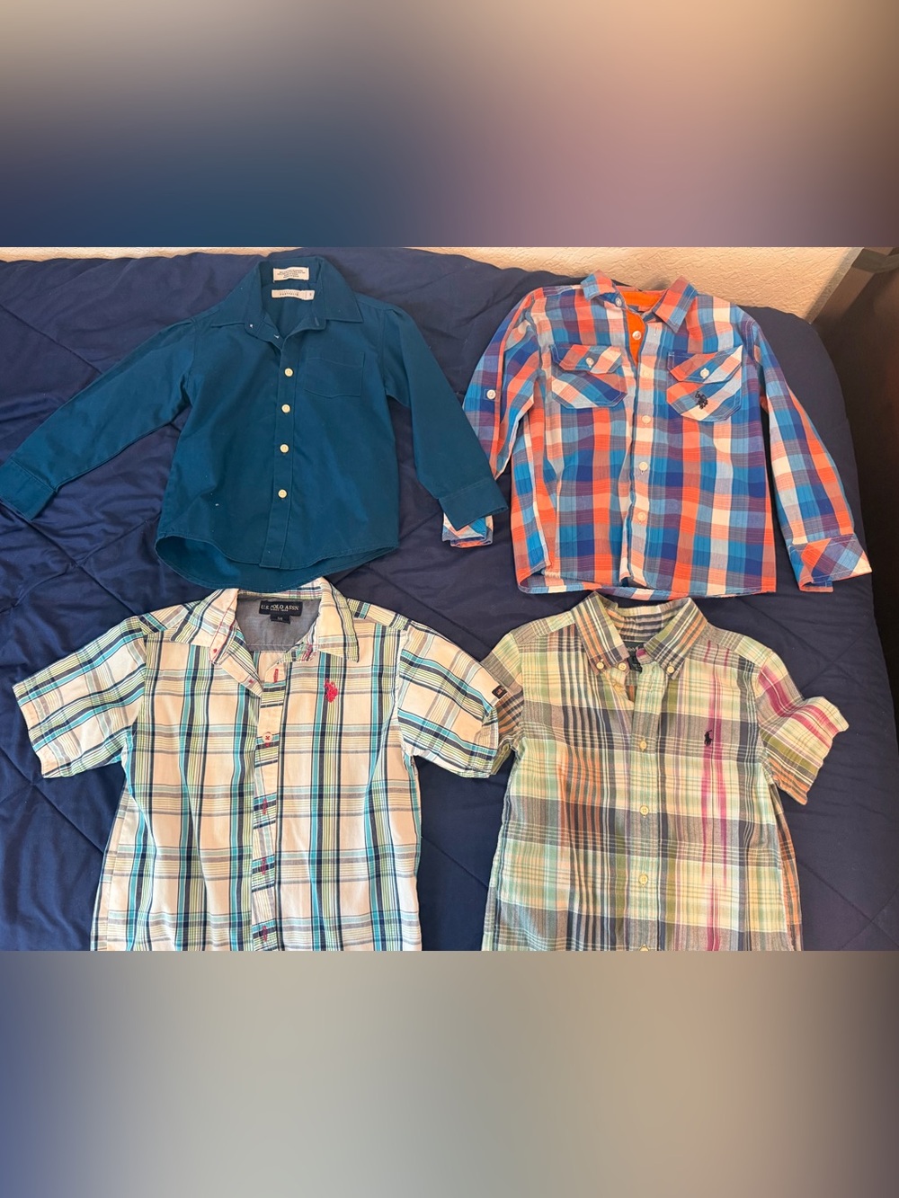 POLO, RALPH LAUREN, PERRY ELLIS Button-Down Teal Long-Sleeve Shirt for Kids
